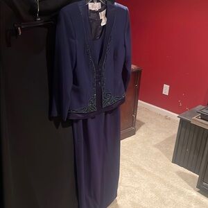 Mon Cheri Elegant Navy Wedding Dress